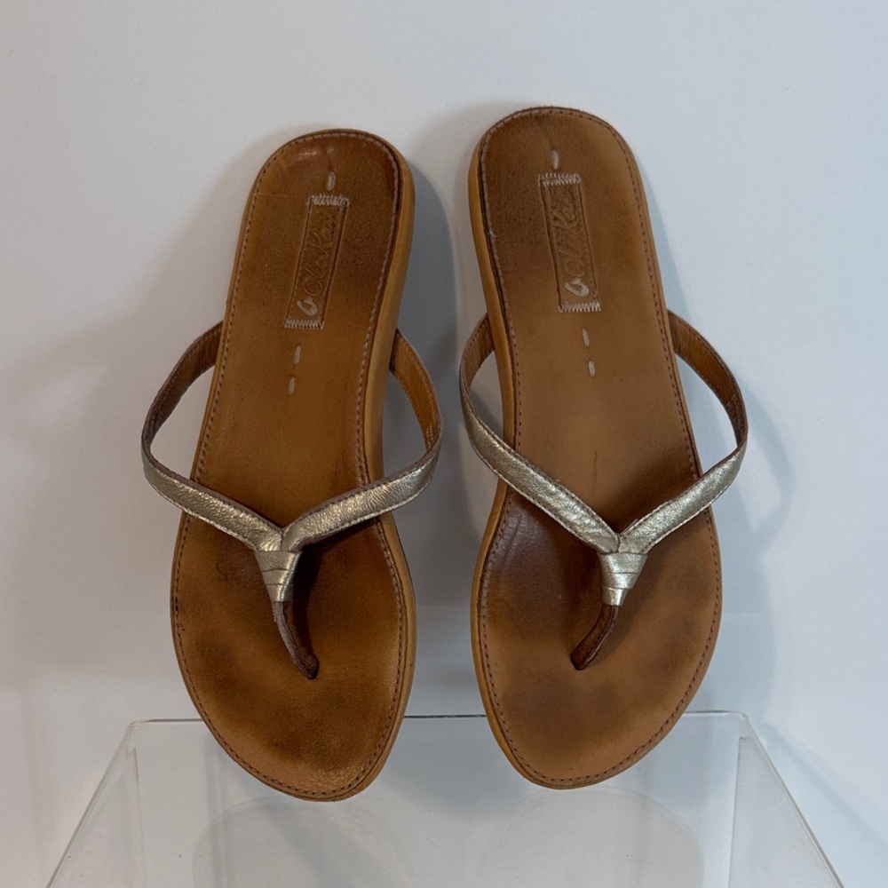 Olukai Gold and Tan Women's Sandals 7
